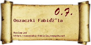 Oszaczki Fabióla névjegykártya